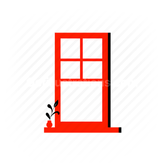 window, real estate, plant, potted plant, leaf